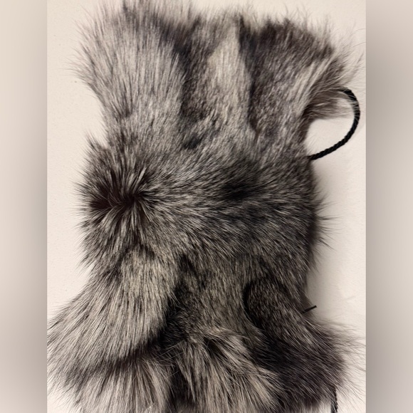 Chic Fur Gray Clutch / muffin/ crossbody bag